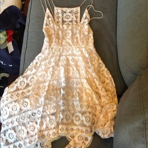 Free people size 0 cream lace dress
